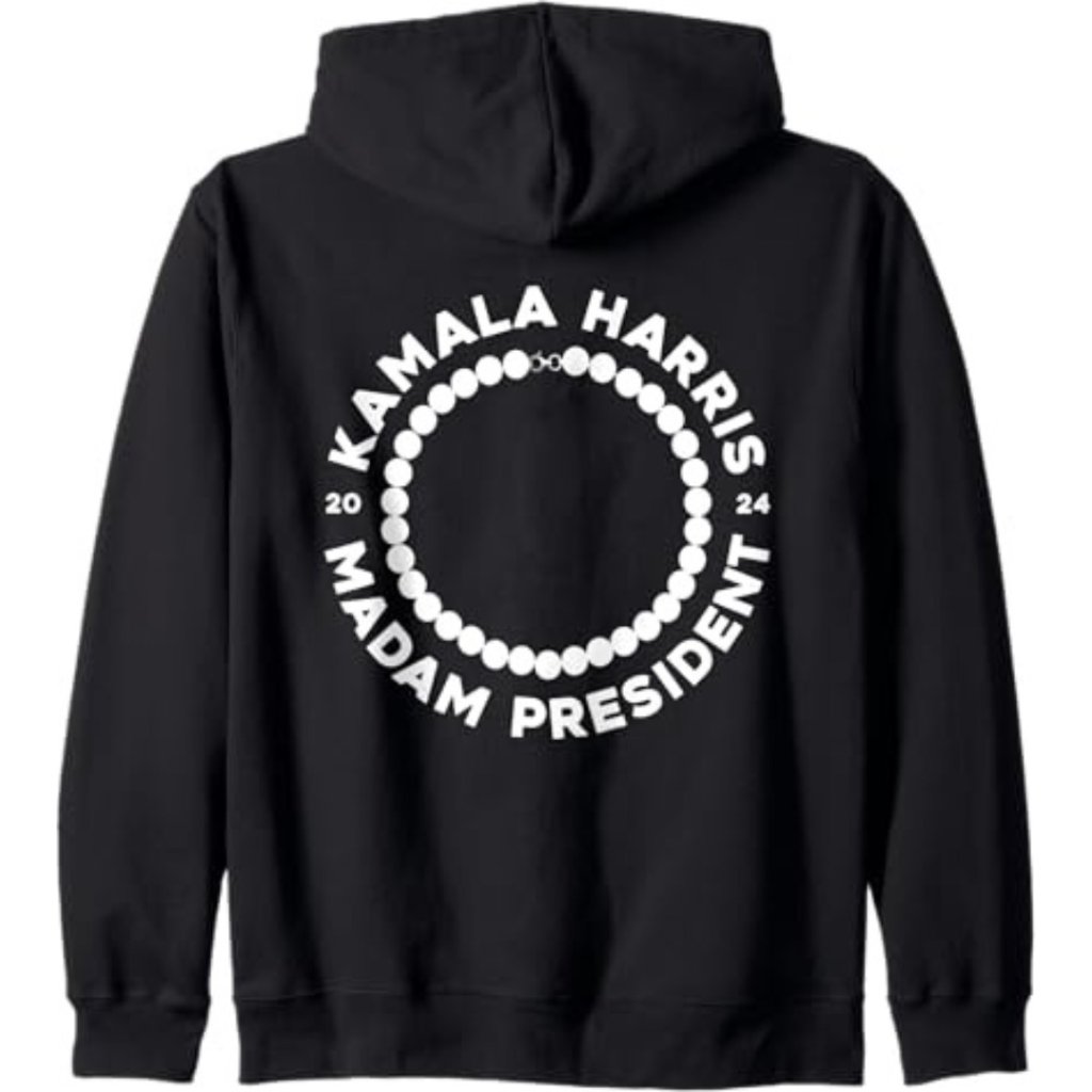 Kamala Harris 2024 Madam President Pearls '24 Democrat Hoodie
